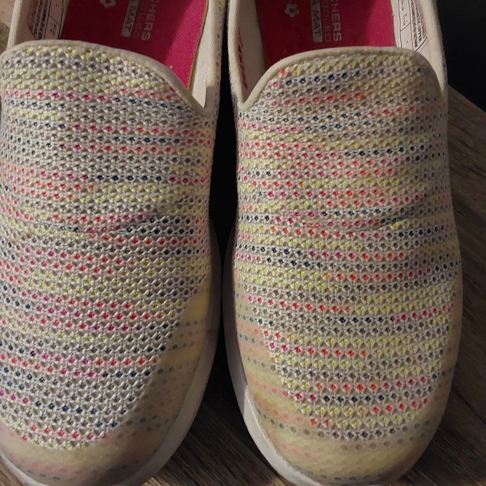 Skechers Go Walk Evolution‎ Ultra Gladden Slip On Shoes White/Multi Women's Sz 7 - Picture 4 of 10